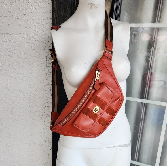 HERITAGE BELT BAG WITH SUEDE STRIPE‎ (COACH C4033)B4/MANGO - Picture 1 of 13